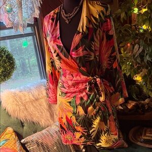 Floral Wrap Dress with Vibrant Colors